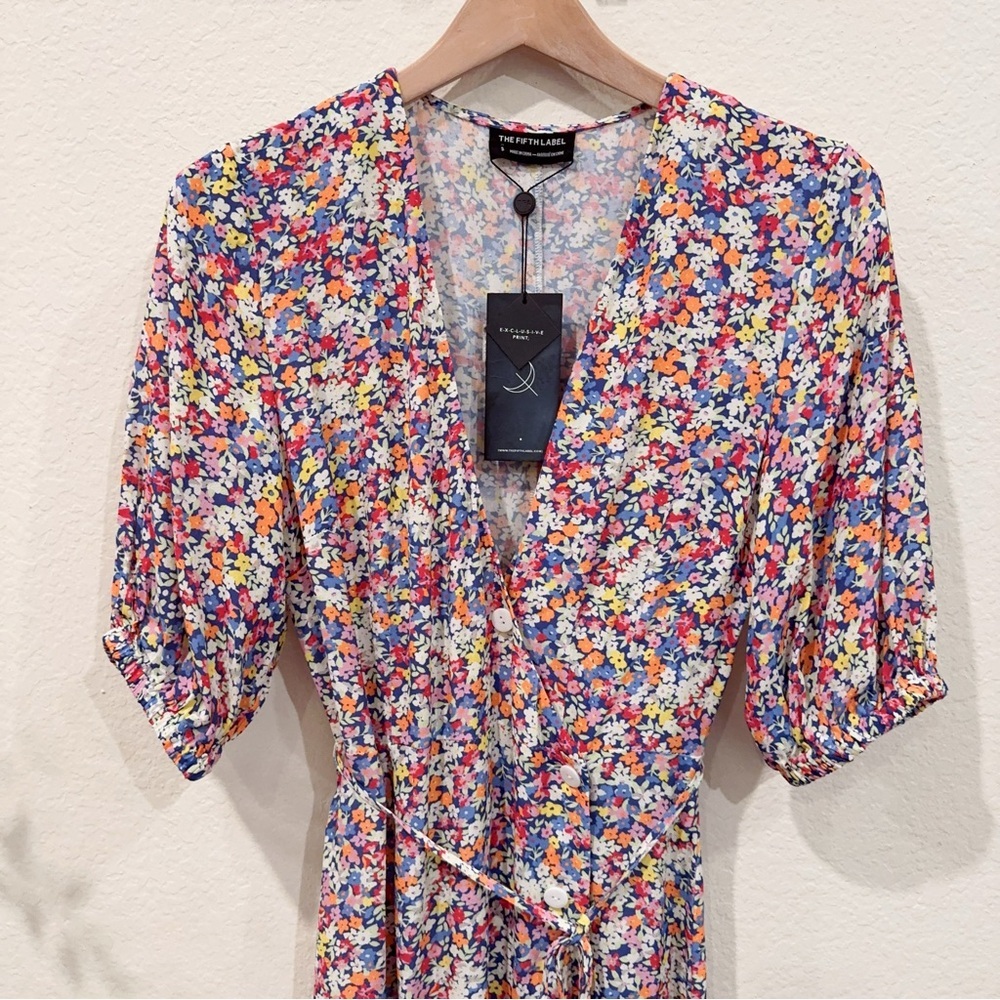 Wild Floral Button Front Midi Dress Fearless | The Fifth Label - Picture 5 of 11